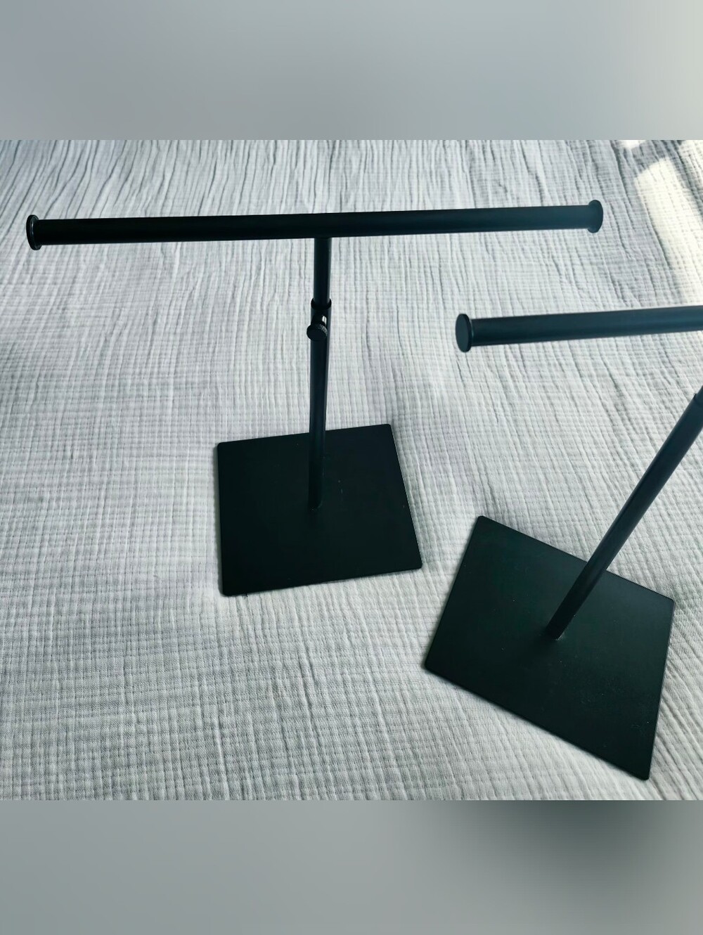 Minimalist Black Metal Jewelry Display Stand - 2 Pack